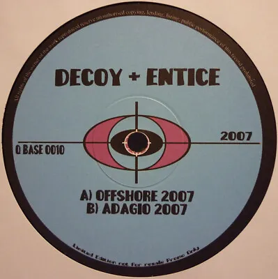 Decoy + Entice - Offshore 2007 / Adagio 2007 - UK Promo 12  Vinyl - 2007 - Q ... • $10.06