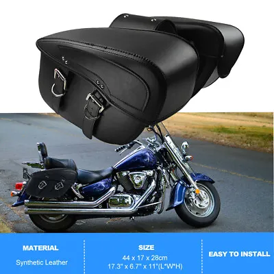 Motorcycle Side Saddle Bags Tool Saddlebags PU For Honda VTX1800 VTX1300 C S R • $129.99