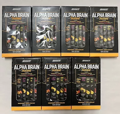 Lot Of 7 Onnit Labs Alpha Brain Instant Powder Memory And Focus 7 Boxes Of 5=35 • $29.99