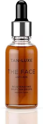 Tan Luxe THE FACE Fake Anti Aging 30ml Self Tanning Drops Medium Dark Toxin Free • £18