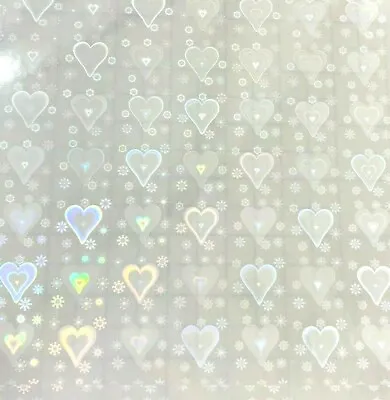 A4 Self Adhesive Sparkle Love Hearts Holographic Vinyl Overlay Cold Laminate • £3.58