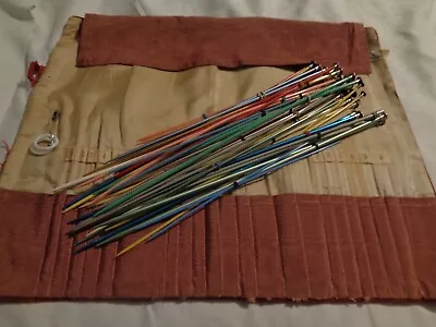 Lot Vintage Knitting Needles Standard Susan Bates Hero Merrill Eng/Cloth Case • $15.50