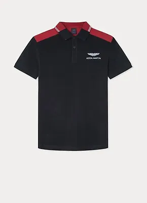 £39.99 • Buy Hackett AMR Aston Martin Classic Fit Short Sleeved Polo Black/Red