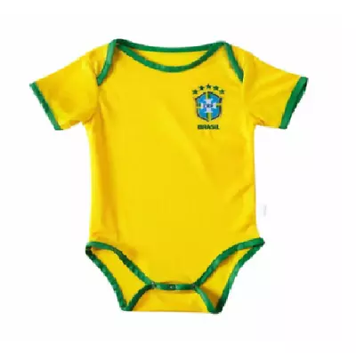 Home Brazil Brasil Soccer Football Baby Bodysuit Boy Infant Jersey Shirt Kit • £15