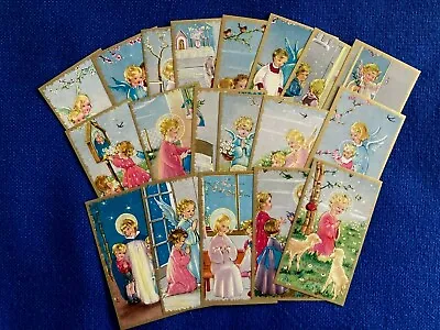 Sweet 19 Vintage Catholic Religious Mini HOLY CARDS Children Angel Jesus #S2 • $24