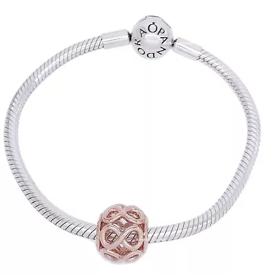 NEW Authentic PANDORA Rose 14k Gold Openwork Infinity Charm Pendant 781872 • $38.25