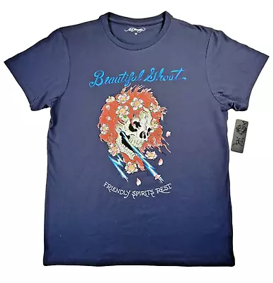 Ed Hardy Ghost Skull Graphic Short Sleeve T-shirt Blue Men's Size Medium NWT • $22.99