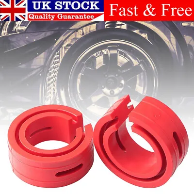 2x Universal Car Shock Absorber Spring Buffer Cushion Bumper Red Car Shock TypeD • £14.97