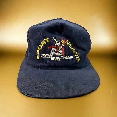 Vintage Sport Neuwirth Zell Am See Skiing Corduroy Snapback Hat Cap Made In USA • $19.99