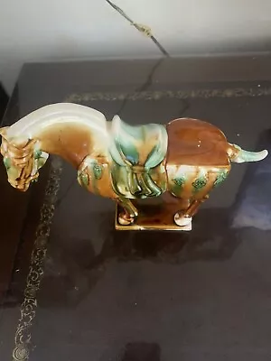 Chinese Tang Style Horse Figure: Sancai Glazed. 21 Cm High • £60