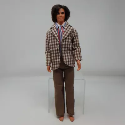 Mod Hair Ken Doll 1972 Barbie's Boyfriend With Rooted Shaggy Dark Brown Hair! • $29.99