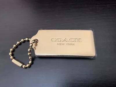 2  Coach New York Thick Gold Metal Chain Key Fob Bag Charm Keychain Hangtag Rare • $19