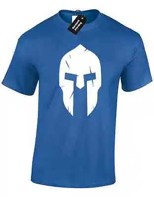 Spartan Helmet 2 Mens T Shirt Weightlifting 300 Gladiator Trojan Gents • £8.99