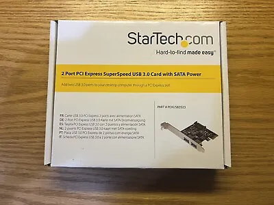 StarTech 2 Port PCI Express SuperSpeed USB 3.0 Card With SATA Power  PEXUSB3S23 • $9.97