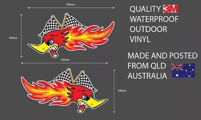 WOODY WOODPECKER STICKER TWIN PACK 200x100mm  HOT ROD RAT ROD VINTAGE CLASSIC • $7.95