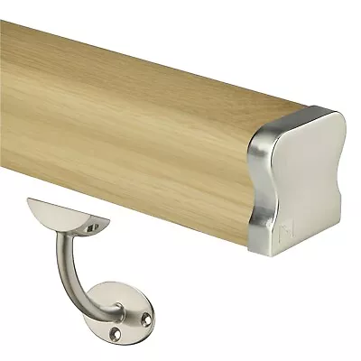 £193.23 • Buy Solid White Oak HDR Wall Mounted Hand Rail Kit In Brushed Nickel
