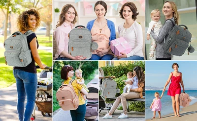 $75.64 • Buy Diaper Bags Waterproof Travel Back Pack With Changing Pad Large Capacity GySFI