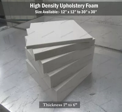 £3.35 • Buy Upholstery Foam High Density Cushions Seat Pad Sofa Replacement Cut To Any Size
