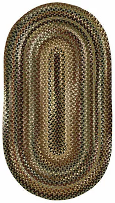 $101 • Buy Capel Rugs  Bangor  Wool Variegated Country Braided Oval Rug Sage Green 200 