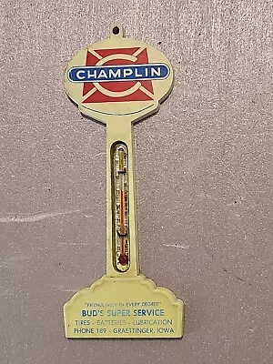 Vintage Champlin Oil Pole Thermometer Graettinger Ia. • $29.95