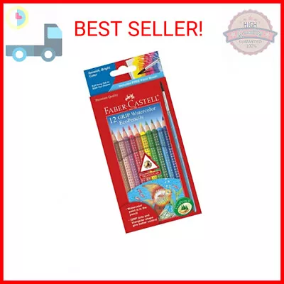 Faber-Castell Grip Watercolor EcoPencils - 12 Water Color Pencils With Brush • $13.26