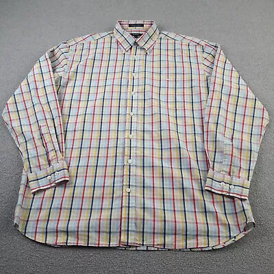 Gant Shirt Mens Extra Large Check Button Down Casual Regular Fit Georgica Poplin • £16.45