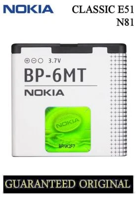£18.59 • Buy Genuine Battery Nokia 6720 Classic E51 N81 N82 6350 Mural 6750 Bp-6mt Bp6mt