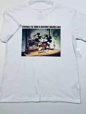 Disney Mickey Womens Junior Short Sleeve Shirt  Size S 3/5  NWT • $10.36