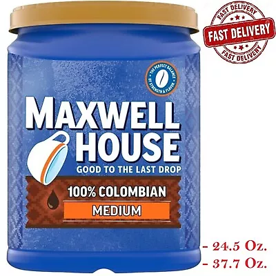 Maxwell House Medium Roast 100% Colombian Ground Coffee 24.5/ 37.7 Oz. Canister • $15.70