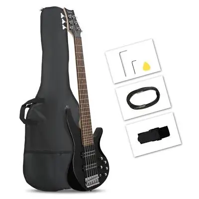 GIB 6-String Open Double Double Pickup Yellow Sour Fingerboard IB Bass Black • $139