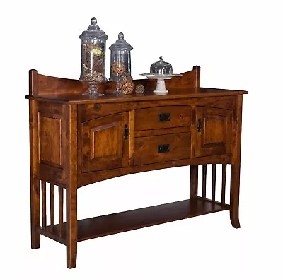 Amish Mission Dining Room Sideboard Server Backsplash Solid Wood Cambria 60  • $2408