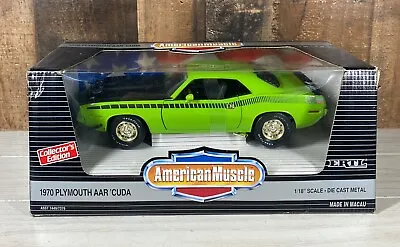 Ertl American Muscle 1970 Plymouth AAR 'Cuda 1/18 Diecast Green -  Open Box • $37.50