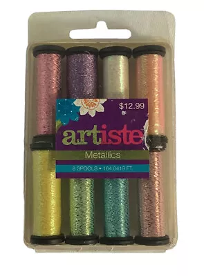 Artiste Metallic Thread 8 Spools Soft Tones Made In Turkey 165’ NOS • $15