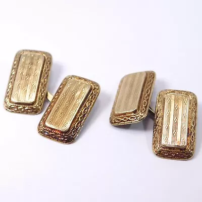 Fine Antique 14k Gold Cufflinks Ornately Engraved  • $275