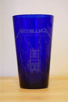 Metallica Hand-Etched Blue Glass Ride The Lightning 2011 Members Limited Unused • $158.98