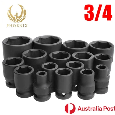 $21.99 • Buy 3/4  Dr 6 Point Impact Socket 16MM - 75MM Industrial Truck Machine Sockt  AU