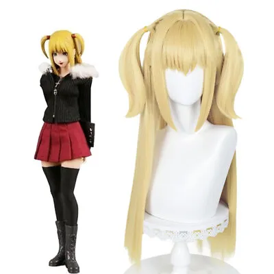 Death Note Misa Amane Cosplay Wigs 70cm Long Straight Blonde Synthetic Hair • $27.89