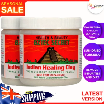 $23.08 • Buy 2 X Aztec Secret Indian Healing Clay Facial Deep Pore Cleansing Mask - 454g/1lb
