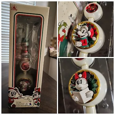 Disney Mickey And Minnie Holiday  Glass Tree Topper Excellent Condition! • $25