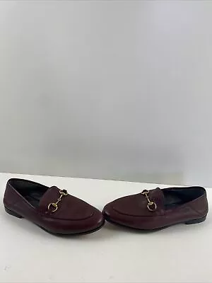 $497.24 • Buy Gucci Burgundy Leather Round Toe Horsebit Loafers Women’s Size 36.5