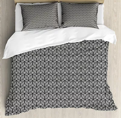 Lattice Duvet Cover Set Geometric Grid Mesh Tiles • £32.99