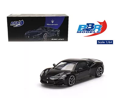 BBR Models 1:64 Maserati MC20 (Nero Enigma Black) Diecast Model BBRDIE6402 • $18.99