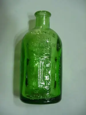 Lot #8:   Wheaton Green Glass Miniature Frank's Bottle • $15