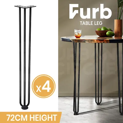 Furb 4x Hairpin Legs Coffee Dinner Table Steel Industrial Desk Bench 3Rods 72CM • $49.95