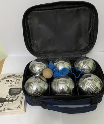 £23 • Buy House Of Marbles Set Of Six French Silver Boules With Manual & Carry Bag Etc