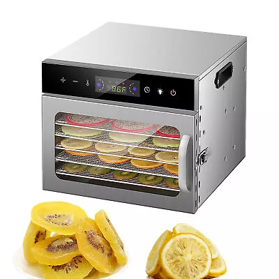 6 Trays Food Dehydrator Stainless Steel 24h Timer 1000W Fruit Jerky Dryer Home • $92