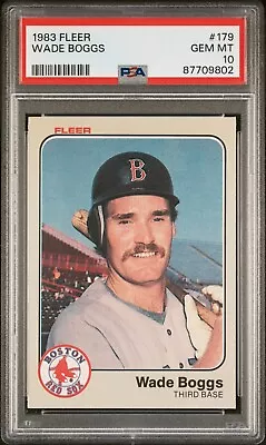 1983 Fleer #179 Wade Boggs Rc Red Sox Hof Psa 10 • $250