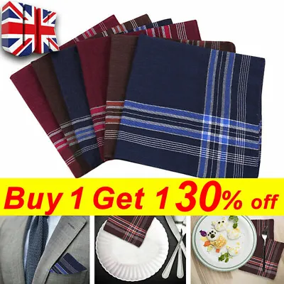 100% Cotton Handkerchiefs Large Mens Hankies 37 Cm (15 Inch) Assorted Colours Uk • £5.88