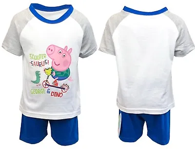 £7.97 • Buy Boys Kids Official GEORGE PIG Character Short Sleeve Pyjamas Pjs Set PEPPA UK