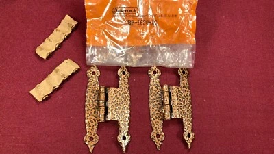 $9.95 • Buy Vintage 3/8  Offset H Hinge Hammered Copper Cabinet Door Cupboard NOS